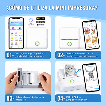 Mini Impresora Portátil Sin Tinta Térmica Bluetooth